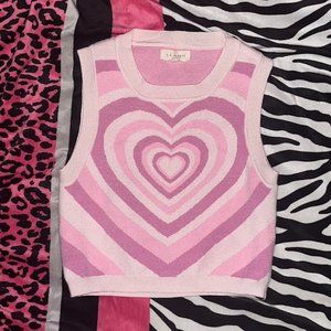 Pink heart sweater vest